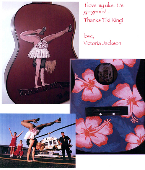 Victoria Jackson's Baritone Ukulele, with art by Tiki King